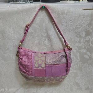 Coach Ali Pink And Purple Patchwork Small Hobo Y2K Shoulder Bag